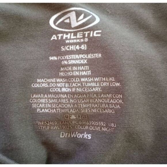 ATHLETIC WORKS ARMY GREEN T-SHIRT SZ.S EUC. - Picture 3 of 3